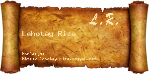 Lehotay Riza névjegykártya